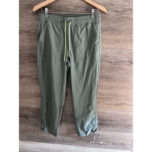 GAP GAPFIT Ribbed Side Pocket Hiking Joggers Pants Women Small Green - Picture 2 of 10